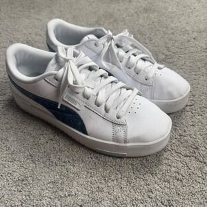 Puma Women's 8.5 Jada Denim Casual Sneaker White